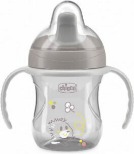 Chicco Cana Pentru Bebeluși Educațională Plastică cu Mânere Gri pentru 6m+ 200ml