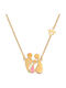 VTJ Necklace Family In Pink Gold Plated Silver Pink