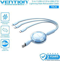 Vention Cablu Multi-Port USB Masculin la Type-C / Lightning 1.1m