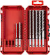 Milwaukee Set 7 Drills with SDS Plus Drill Top