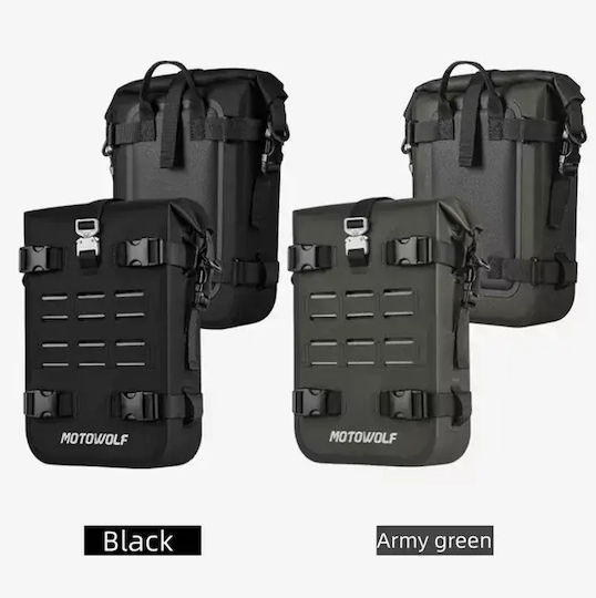 Waterproof Motorcycle Bag 8l Motowolf Crash Bar Side Tail Bag Khaki 7015gen2 Set of 2
