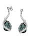 Verorama Silver Earrings with Gray Stones