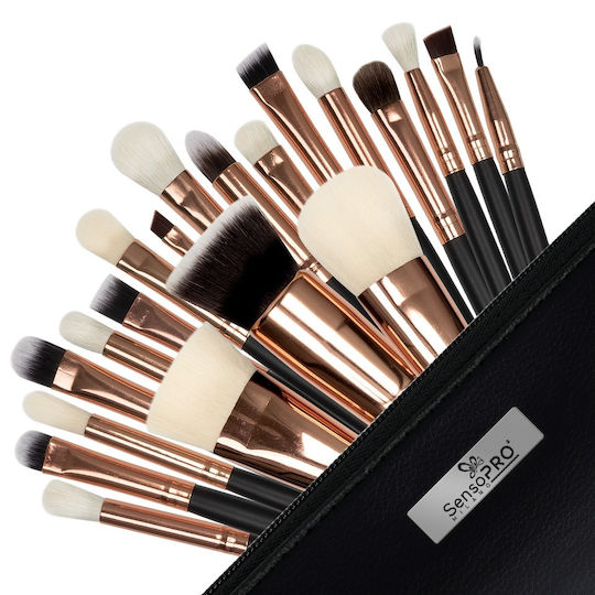 Sensopro Milano 20-Stück Make-up Pinsel Set Goldene Schokolade
