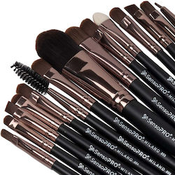 15 Professionelle Make-up Pinsel Sensopro Milano Reise Schwarz + Geschenk