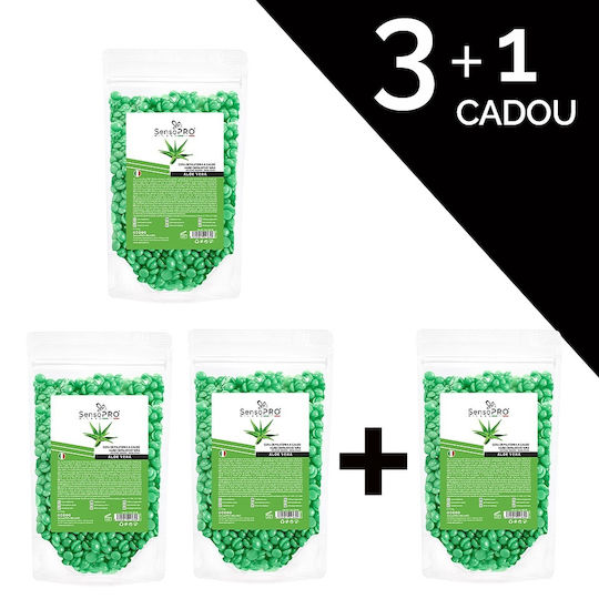 Set 3+1 Free Elastic Wax Granules Sensopro Milano Aloe Vera 100g