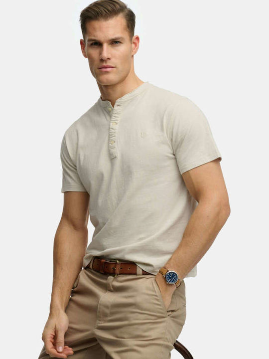 Superdry 'Grandad' T-shirt Beige