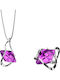 Verorama Set with Necklace & Ring from Silver with Stones
