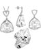 Verorama Set with Necklace Earrings and Ring from Silver with Stones