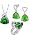 Verorama Set with Necklace Earrings & Ring from Silver with Stones