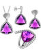 Verorama Set with Necklace Earrings & Ring from Silver with Stones