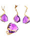 Verorama Set with Necklace Earrings & Ring from Gold Plated Silver with Stones