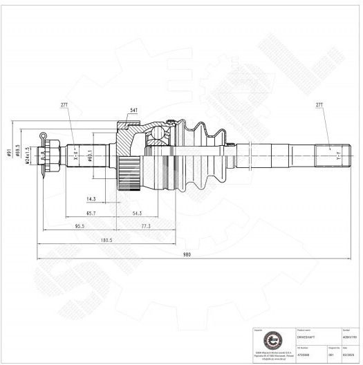 Половин Ос Jeep Cherokee Grand Cherokee Wrangler I Ii Предна Дясна 4720380