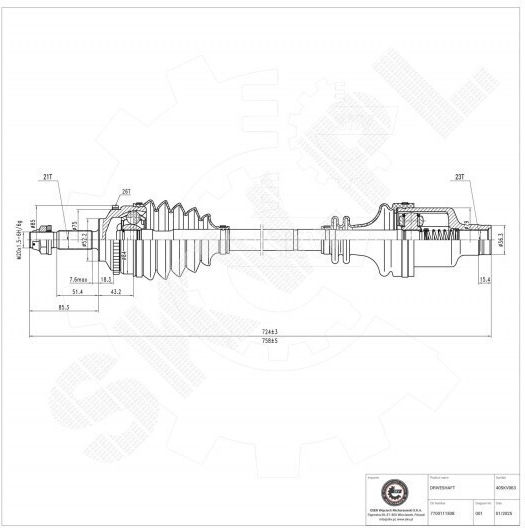 Jumătate De Axă Renault Clio Ii Kangoo Thalia I Față Dreapta 7700111508