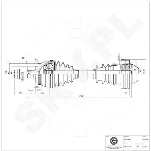 Hälfte Achse Ford Galaxy I Seat Alhambra Vw Sharan Vorne Linke Rechte 7m3407451d