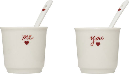Φλυτζάνια Espresso 100ml + Κουτάλια Σετ 2τμχ S-d Valentine 212103