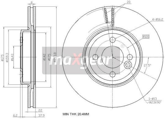 Δίσκος Φρένων Mini Εμπρός Cooper 03 Works S