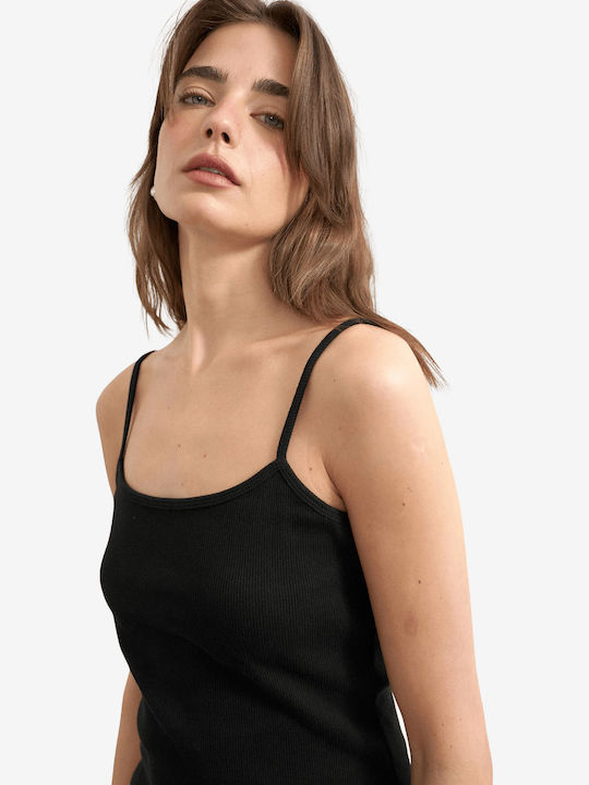 Topshop Women's Cotton Sleeveless Black Blouse