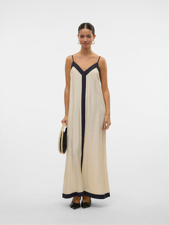 Vero Moda Summer Maxi Dress Birchblack Beige