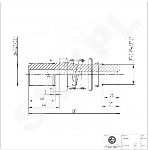Άξονας Διαφορικού Μηχανισμού Vw California Transporter Εμπρός Δεξιά 02z409345b