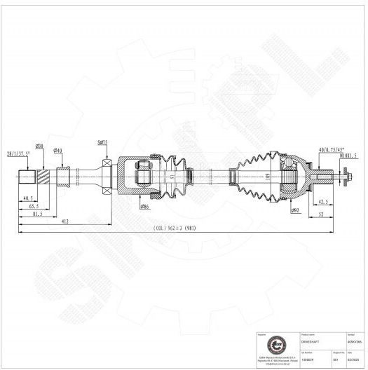 Jumătate De Axă Ford Galaxy Ii Mondeo Iv S-Max Față Dreapta 1505029