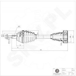 Ημιαξόνιο Audi A3 Seat Altea Ateca Ibiza Leon Toledo Skoda Karoq Superb Vw Golf Passat Εμπρός Αριστερό 1k0407271ht