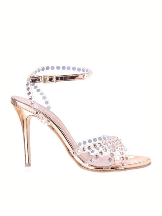 Dominique Shoes Δερμάτινα Πέδιλα Χρυσά