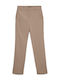 Damen Hochbund Chino Hose in Regulärer Passform Grau
