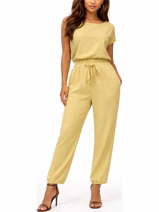 Damen Gelbes Satz mit Gummibandhose in Loose Passform