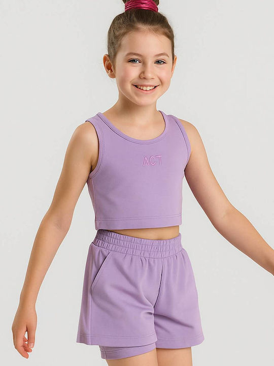 Action Sportswear Παιδικό Σετ με Κολάν Μωβ 2τμχ Action Sportswear Παιδικό Σετ με Κολάν Μωβ 2τμχ