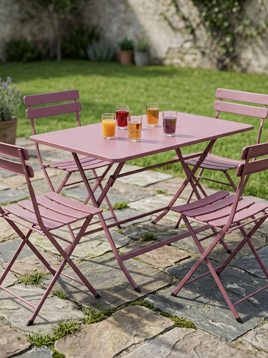 Garten- und Outdoor-Möbelsets Typsatz Speisesaal 5 Stück Lila