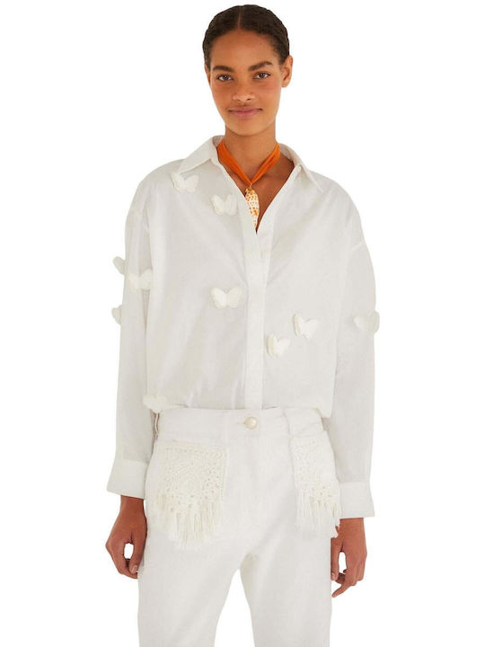 Μακρυμάνικο Γυναικείο Λινό Πουκάμισο Off-white
