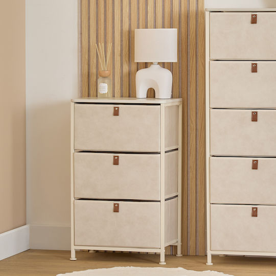Kommode Schlafzimmer Metall Beige 45x30x73cm