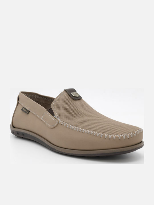 Pegada Δερμάτινα Ανδρικά Loafers σε Μπεζ Χρώμα