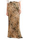 High Waist Maxi Skirt Leopard Brown