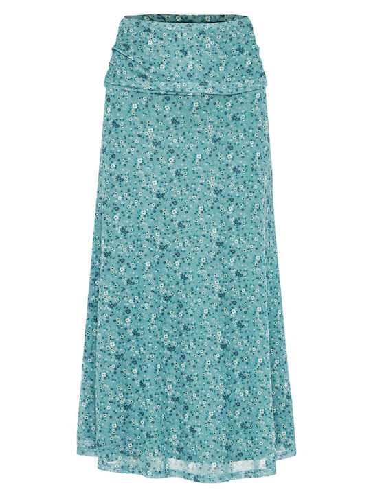 Funky Buddha Midi Skirt Green Lake Multi