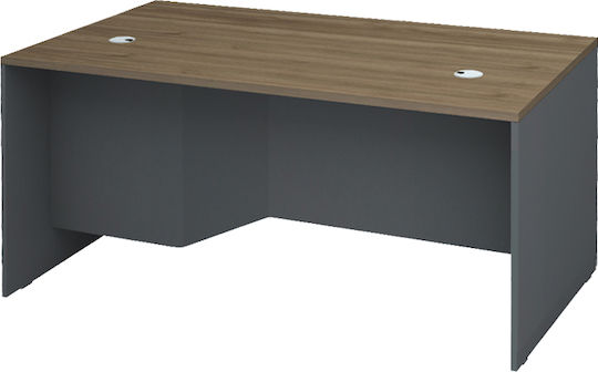 Επαγγελματικό Γραφείο Venturo με Βιβλιοθήκη 150x80x75εκ. Ανθρακί - Καρυδί