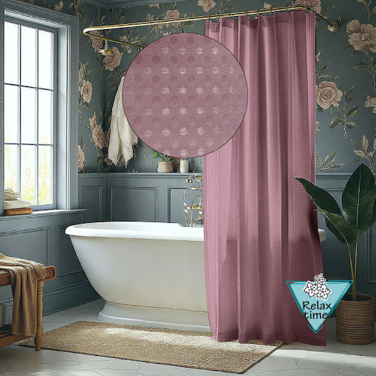 Home Fabric Shower Curtain 180x200cm Pink