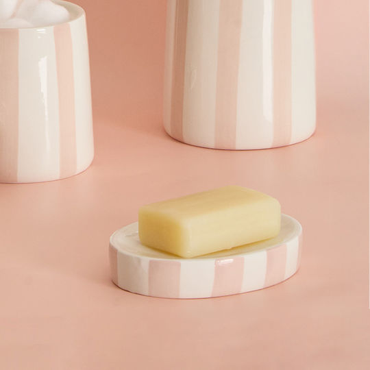5Five Strio Tavă De Săpun Ceramică Roz