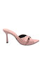 Mules In Patent Leather With High Heel In Pink Colour