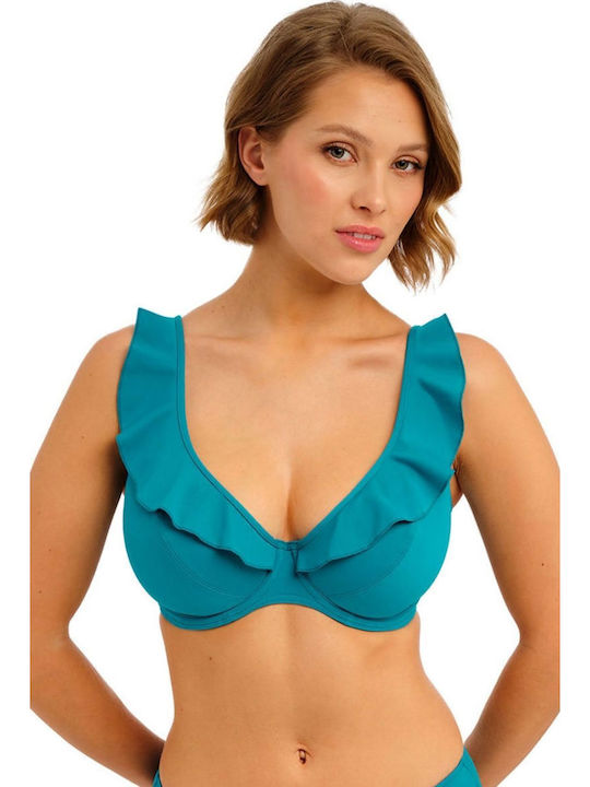 "jewel Cove" Bikini Top Πετρόλ
