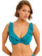 "jewel Cove" Bikini Top Πετρόλ