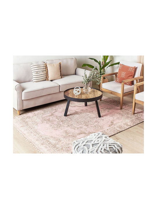 Beliani Χαλί Ορθογώνιο Βαμβακερό Pink 160x230cm
