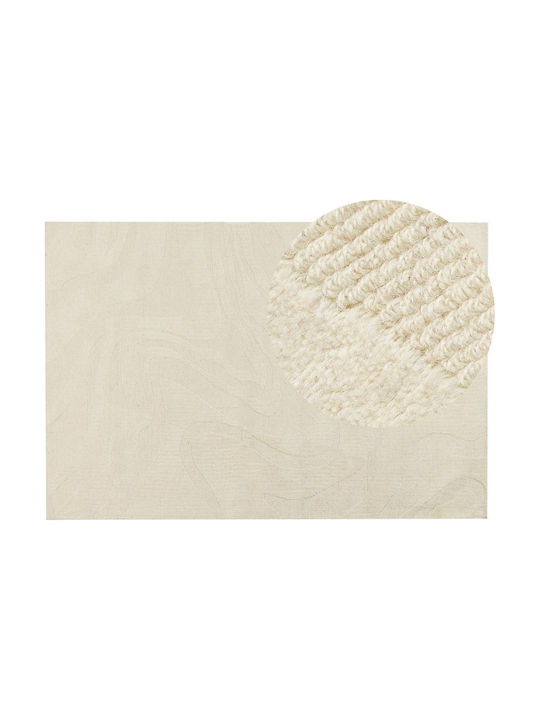Beliani Rechteckiger Wolle Wohnzimmer Teppich Beige 200x300cm