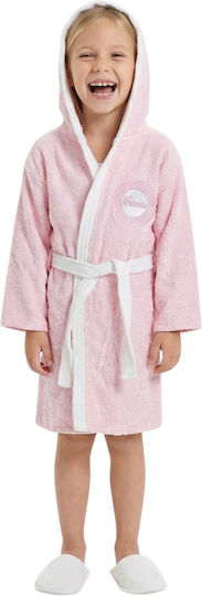 Minilori Baby Kids Bathrobe Pink with Hood