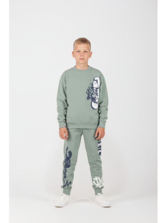 Joyce Kids Sweatpants Set Green 2pcs