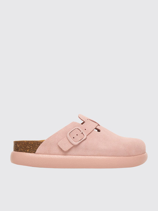 Fae Leder Damen Hausschuhe Rosa