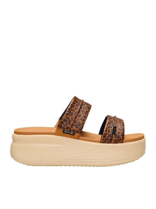 Summer Women's Platforms in Style Brown Slippers