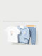 Kids Sweatpants Set Light Blue 3 Pieces