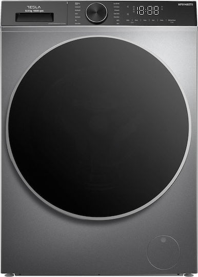 Tesla Πλυντήριο Ρούχων 9kg 1400 Στροφών Inverter Motor Ασημί WF91480TSGR
