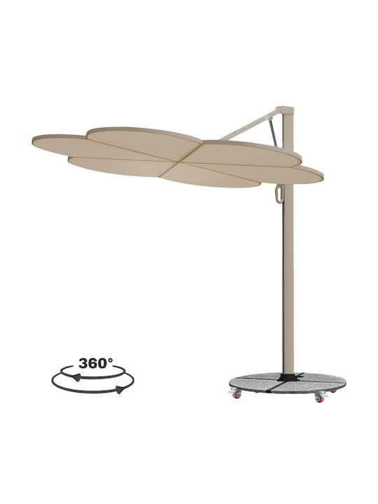 Hanging Circular Aluminum Beige Parasol Φ2.38m